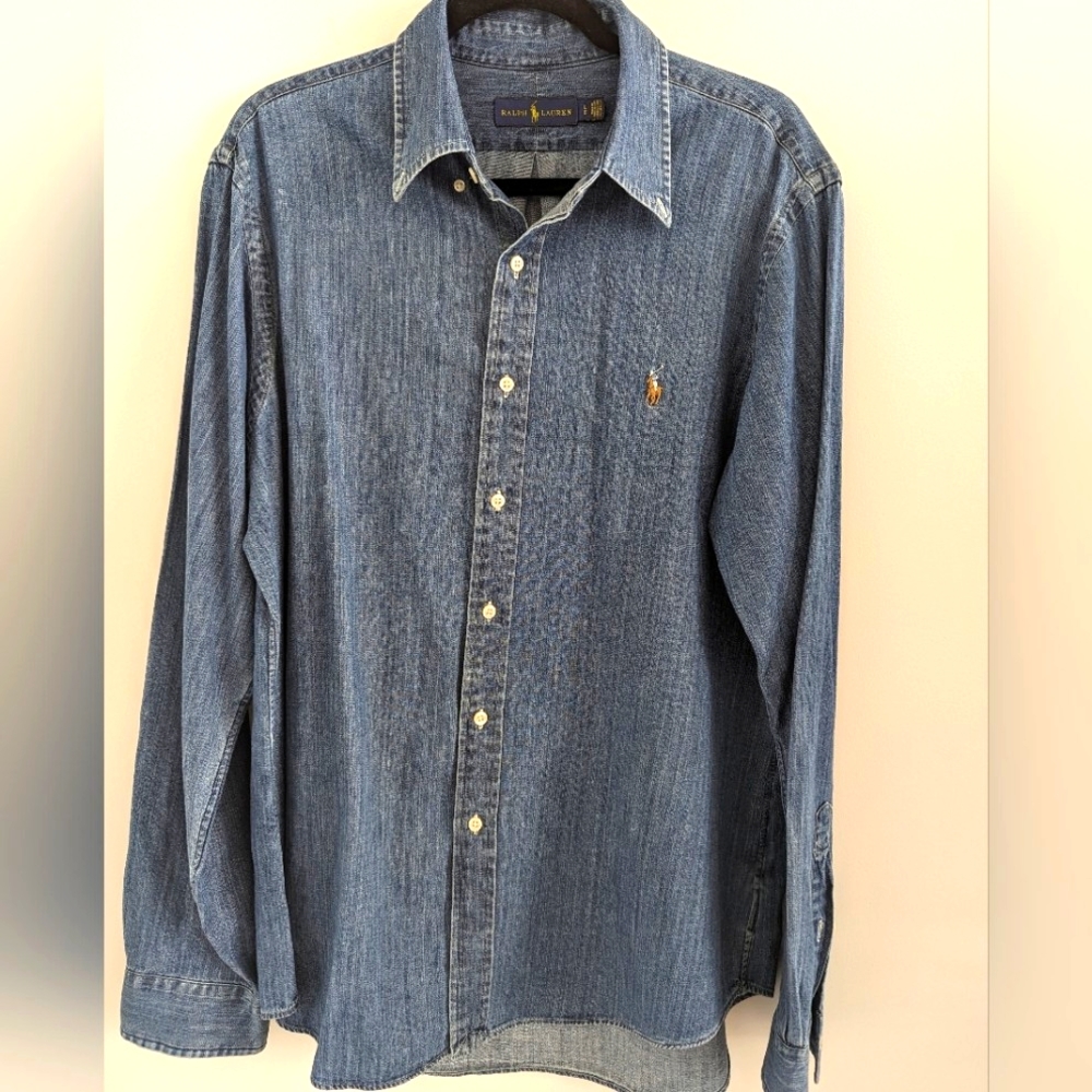 Polo Ralph Lauren Classic-Fit Solid Denim Shirt - Picture 4 of 9